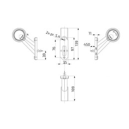 Svítilna doplňková obrysová LED HORPOL LD 725L 12-24V, levá