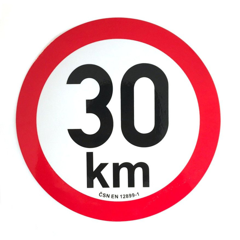 Omezení rychlosti 30 km retroreflexní pr. 150 mm (na přívěsy)
