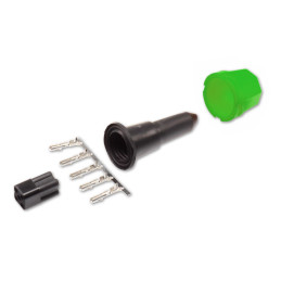 Zástrčka - bajonet AJ.BA 5-pólový hranatý, zelený, 1 vývod