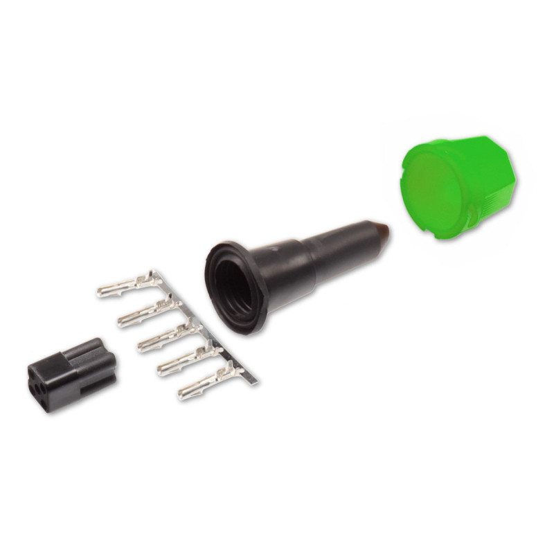 Zástrčka - bajonet AJ.BA 5-pólový hranatý, zelený, 1 vývod
