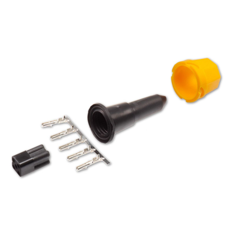 Zástrčka - bajonet AJ.BA 5-pólový hranatý, žlutý, 1 vývod