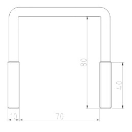 Třmen M10 80x 70 k držákům rezervy