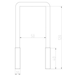 Třmen M10 120x50 mm