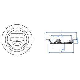 Kotevní miska RT 750 kg/pr. 84 mm nerez