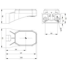 Svítilna přední obrysová LED Fristom FT-069 na držáku, 12-24V