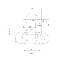 Koule ISO 50 AL-KO UN 252 D EA 90, pr. 50 mm, 3500 kg, příruba, vhodná pro stabilizátor
