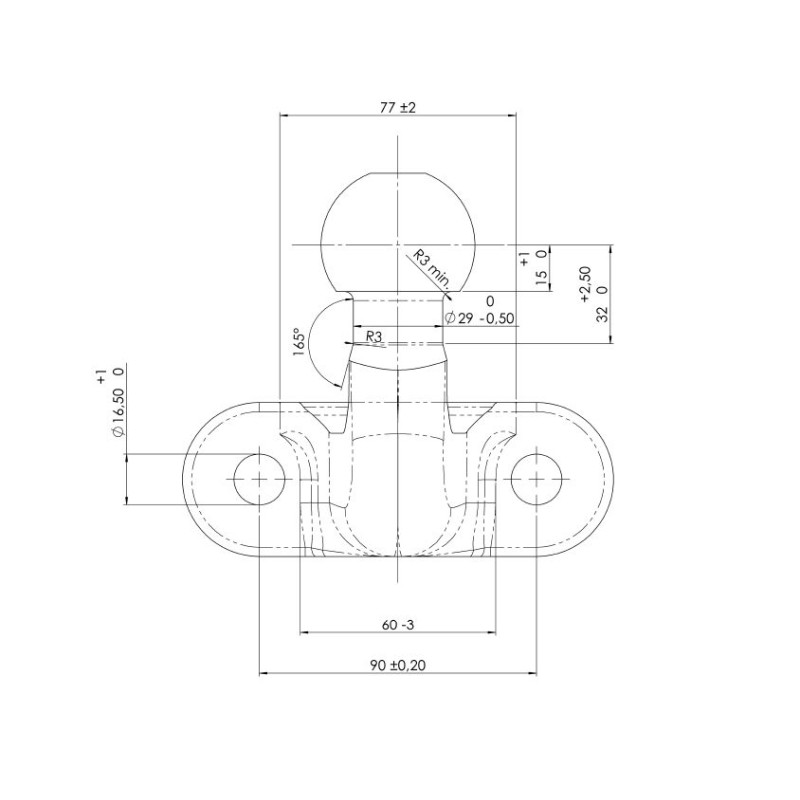 Koule ISO 50 AL-KO UN 252 D EA 90, pr. 50 mm, 3500 kg, příruba, vhodná pro stabilizátor
