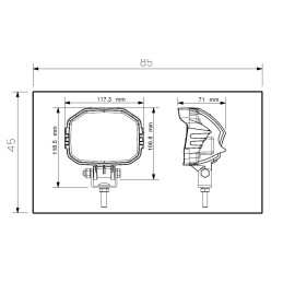 Svítilna pracovní Lucidity 22854 LED alu, 2210/1435 lm, 9-32V, IP69, 2,8m