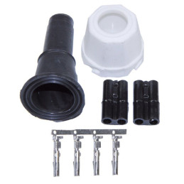 Zástrčka - bajonet AJ.BA 4-pólový hranatý, bílý, 1 vývod - propojovací k RL82