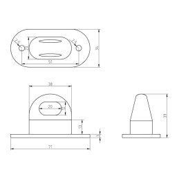 Třmen otočný pro upnutí plachty, plastový
