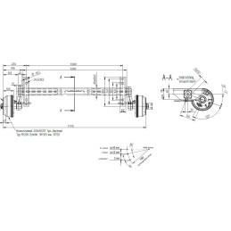 Náprava KNOTT VGB 15 (1500 kg) b 1300 mm, c 1770 mm, 200x50/10" 112x5