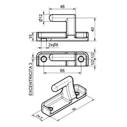 Čep pantu bočnic TIRex Geomet, nerez