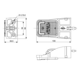Svítilna přední obrysová LED HORPOL LD 2732, 12-24V, na držáku