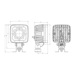 Svítilna pracovní WAS W143 LED 3000 km, 12-70V, konektor Superseal