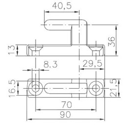 Čep pantu bočnic TIR BSCHG 40, litina