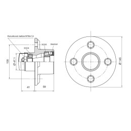 Náboj nebržděný KNOTT, 100x4 na kuž. ložiska (včetně ložisek)
