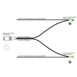 Kabeláž 6,9 m/13-pól. zástrčka, s předními vývody QS150, baj6, Jokon