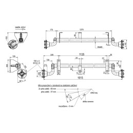 Náprava KNOTT VG 7 (750 kg) b 1125 mm, c 1615 mm, patky 125 mm, 100x4
