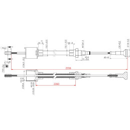 Lanovod brzdový AL-KO Profi Long life 2360/2556 mm rychlomont. (s čočkou)