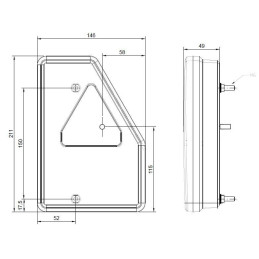 Svítilna fristom FT-277 sdružená LED 12V, L-BL/BR/KO/ML
