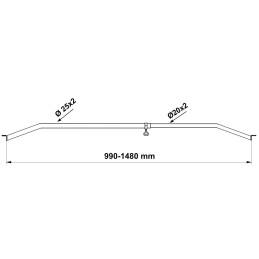 Příčka pod plachtu KNOTT nastavitelná 990-1480 mm pozink