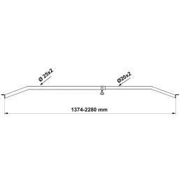 Příčka pod plachtu KNOTT nastavitelná 1374-2280 mm pozink