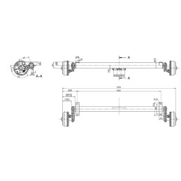 Náprava KNOTT GB 13 (1350 kg) b 900 mm, c 1350 mm, 200x50, 112x5