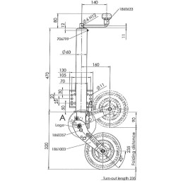 Kolečko opěrné automat. WW VK 60/BH/200 VBB s plochou přírubou, 250 kg
