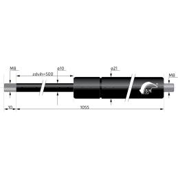 Plynová vzpěra Berthold Marx 1055 mm, 200N, 10/21 M8