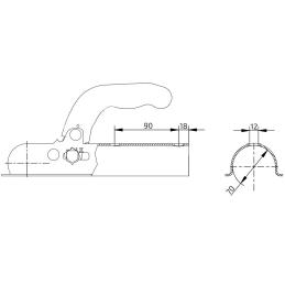 Tažná spojka KNOTT K7,5-E, 750 kg, 70 mm, V12.