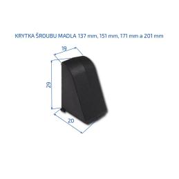 Krytka šroubu plastového madla 137 mm černá