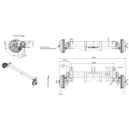 Náprava KNOTT GB 18 (1800 kg) b 1800 mm, 250x40, 112x5, zesílená, 20st.