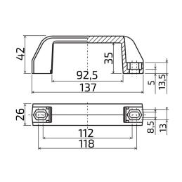 Madlo plastové 137 mm černé