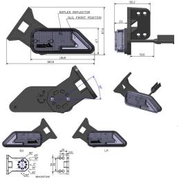 Svítilna přední obrysová LED Agados 26290, 12V, pravá na držáku