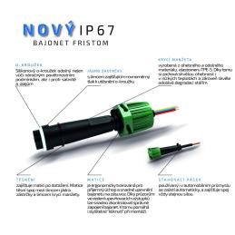 Zástrčka - bajonet Fristom IP67 5-pólový zelený, 1 nebo 2 vývody