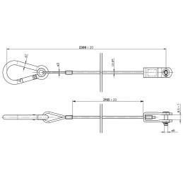 Lanko pojistné KNOTT 2300 mm s vidlicí