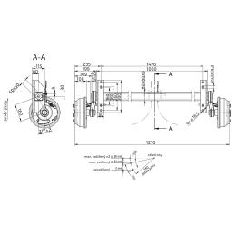 Náprava KNOTT VGB 18 (1800 kg) b 1000 mm, c 1470 mm, 250x40, 112x5