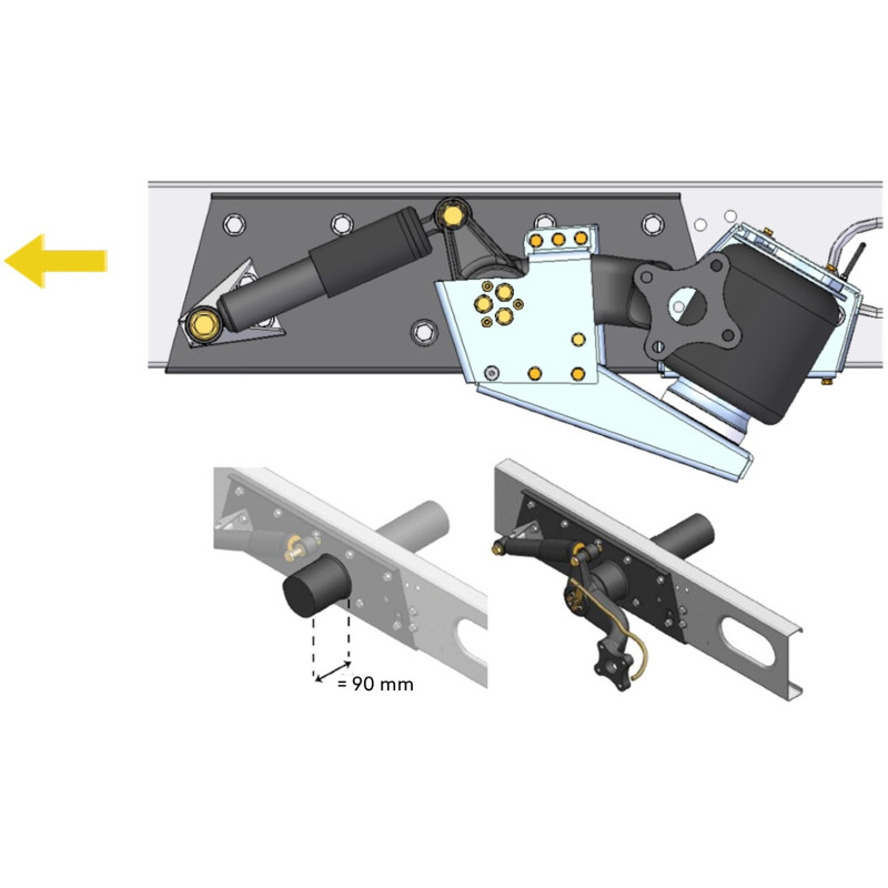 AL-KO 07 (2007-) zesílená náprava, skrz šasi - vzduchové pérování DUNLOP