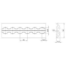 Kotevní lišta 5503 AirLine 50x12 mm, materiál al, délka 3000 mm