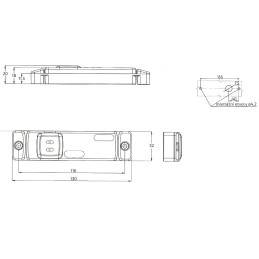 Svítilna boční obrysová LED WAS 220Jw45, 12-24V, s odrazkou, QS150