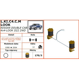 Nissan (1998-2004-) dvojitá kabina 4WD - look D22, 2WD, zadní pohon-přídavné vzduchové pérování Dunlop