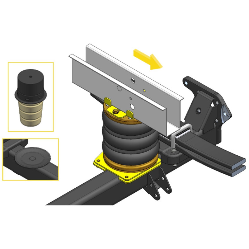 Ford Transit 150/150L/190L (2001-2006) přední pohon, šasi na obytné auto, bubnové brzdy - vzduchové pérování DUNLOP