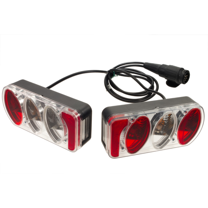 Sada 2ks osvětlení AJ.BA FP40 s kabeláží 1,5m, zástrčka 13-pin pro nosiče kol