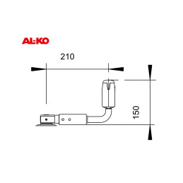 Náhradní klička sklopná k opěrnému kolečku AL-KO 260x65