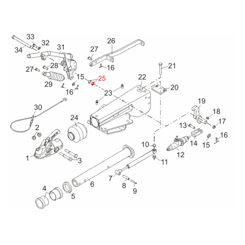 Podložka čepu páky ruční brzdy AL-KO 2,8VB, polyamid