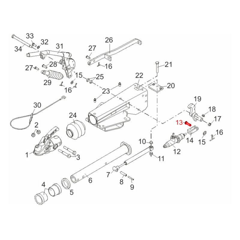 Čep vidlice dvouramenné páky brzdy AL-KO 2,8 VB