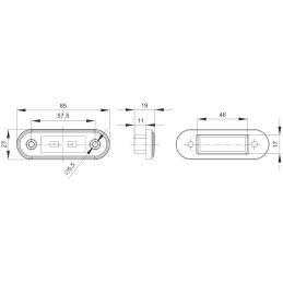 Svítilna přední obrysová LED Fristom FT-015 B LED, 12-24V, QS75