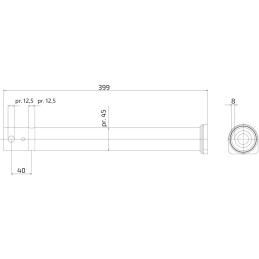 Tažná trubka nájezdové brzdy KNOTT KV20HV (pr. 45mm x 8 mm)