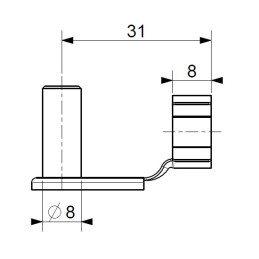 Čep s pojistkou k vidlici plynové vzpěry, pro otvor 8 mm
