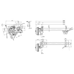 Náprava KNOTT VGB 18 (1800 kg) b 1616 mm, c 2110 mm, 250x40, 112x5
